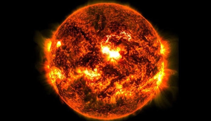 A close-up of a bright X1.8 solar flare erupting from the Sun on October 8, 2024. — Nasa