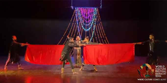 Renowned dancer Sheema Kermani performs along with her group at Arts Council of Pakistan in Karachi on October 11, 2024. — Screengrab/Instagram/acpkhiofficial