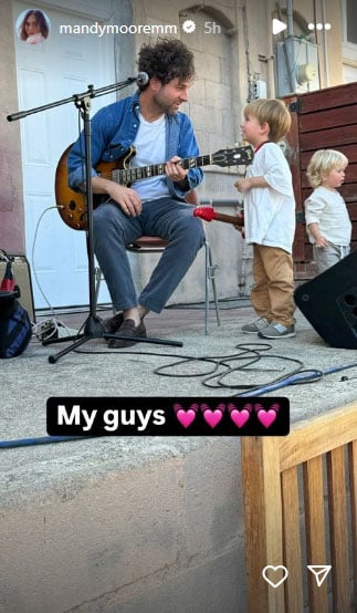 Mandy Moore shares adorable jam session of sons, husband Taylor Goldsmith