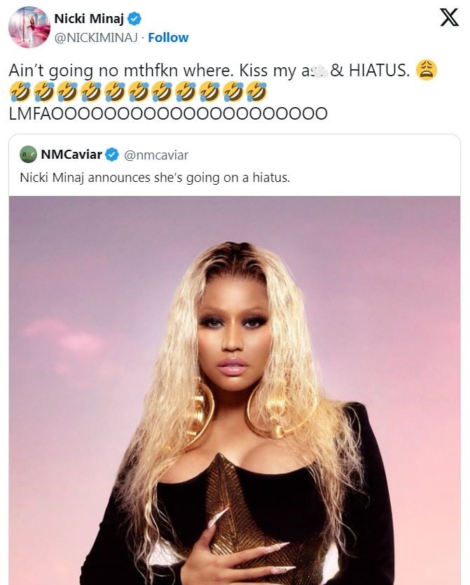 Nicki Minaj laughs off hiatus rumors: We dont do that