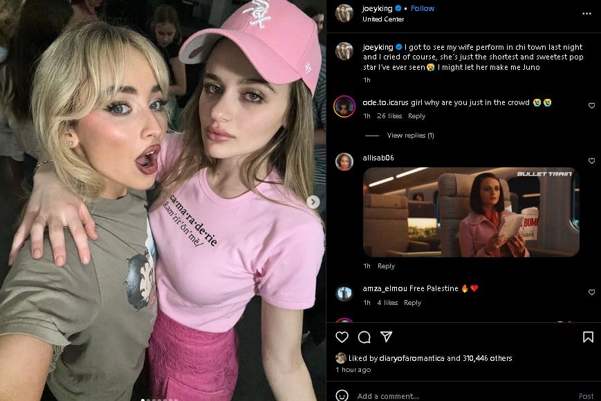 Joey King attended Sabrina Carpenters Short n Sweet tour concert in Chicago