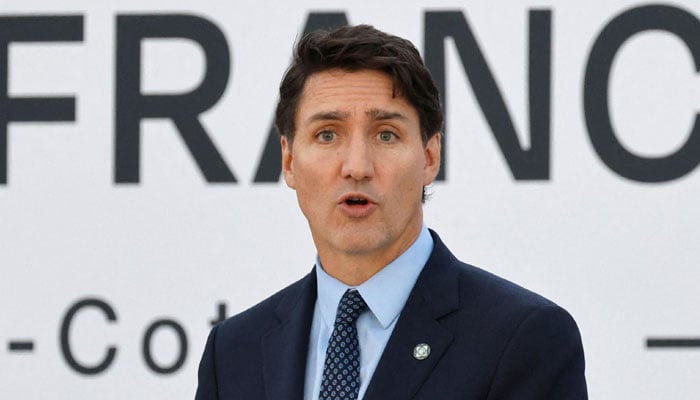 Canadas Prime Minister Justin Trudeau delivers a speech during the closing session of the 19th Summit of the Francophonie at the Grand Palais in Paris, on October 5, 2024. — AFP