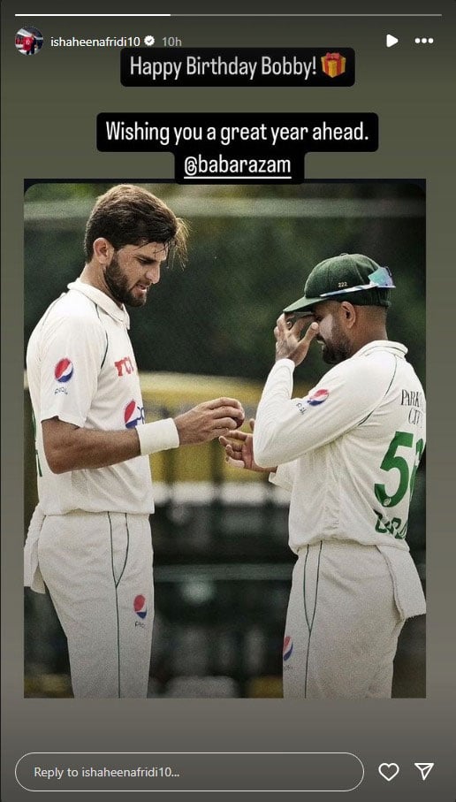 Screenshot of story shared by Shaheen Afridi. — Instagram/@ishaheenafridi10