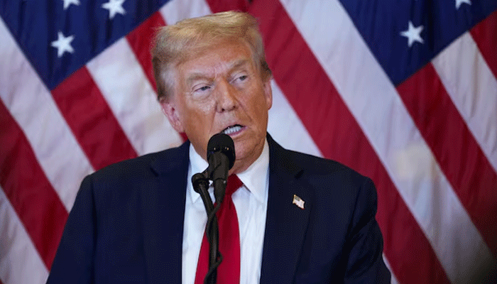 Republican presidential nominee and former U.S. President Donald Trump speaks to the press at Trump Tower in New York City, U.S., September 26, 2024. — Reuters