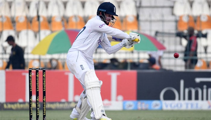 Englands Ben Duckett in action during second Test against Pakistan at Multan Cricket Stadium, Multan, on October 16, 2024. — Reuters