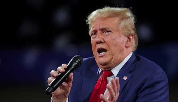 Republican presidential nominee and former US president Donald Trump speaks during a campaign town hall meeting, moderated by Arkansas Governor Sarah Huckabee Sanders, in Flint, Michigan, US, September 17, 2024 — Reuters.