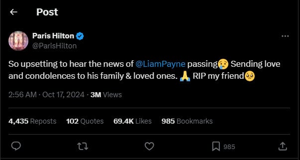 Liam Payne receives numerous heart wrenching tributes