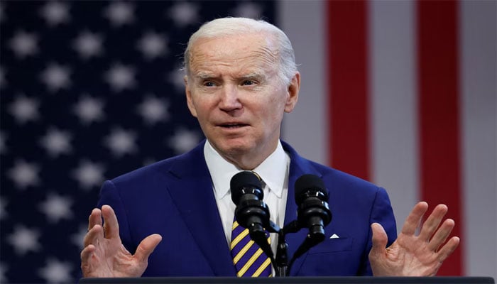 US President Joe Biden delivers remarks on the economy at IBEW Local 26 in Lanham, Maryland, US, February 15, 2023. — Reuters