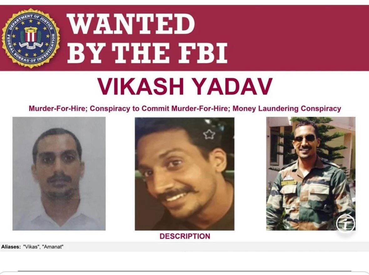 A document released by US government showing images of the Indian spy, Vikash Yadav, involved in the case. — US govt