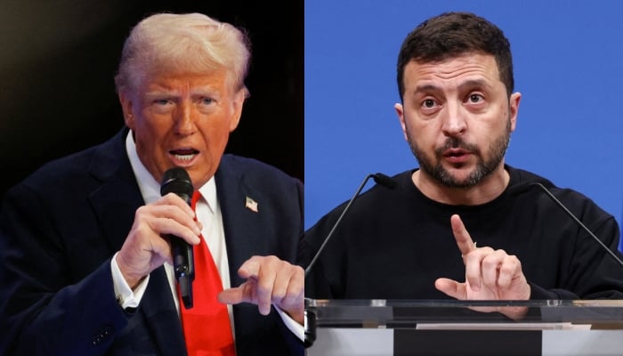 A combination of images showing former US president and Republican presidential candidate Donald Trump (left) and Ukrainian President Volodymyr Zelensky. — Reuters/Files