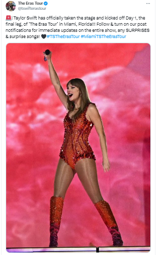 Taylor Swift presents four different looks at the Miami Eras Tour concert