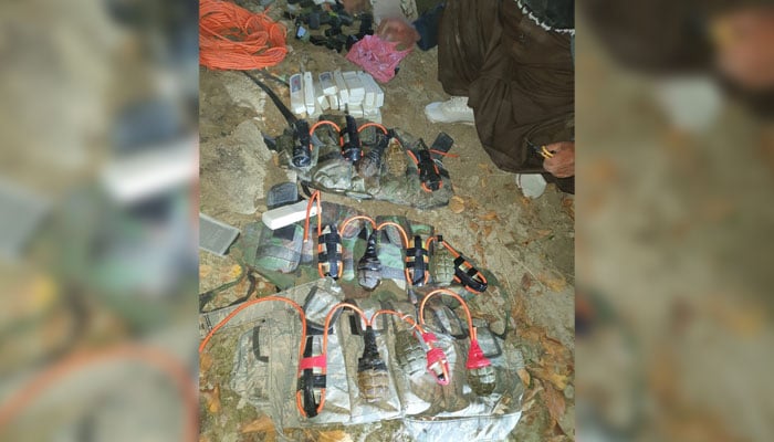 Suicide vests seized by security forces from the terrorists in the IBO. — ISPR