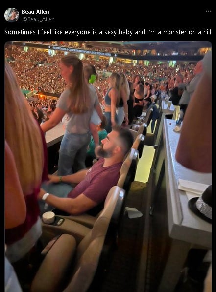 Jason Kelces sleeping moment at Taylor Swifts Eras Tour goes viral