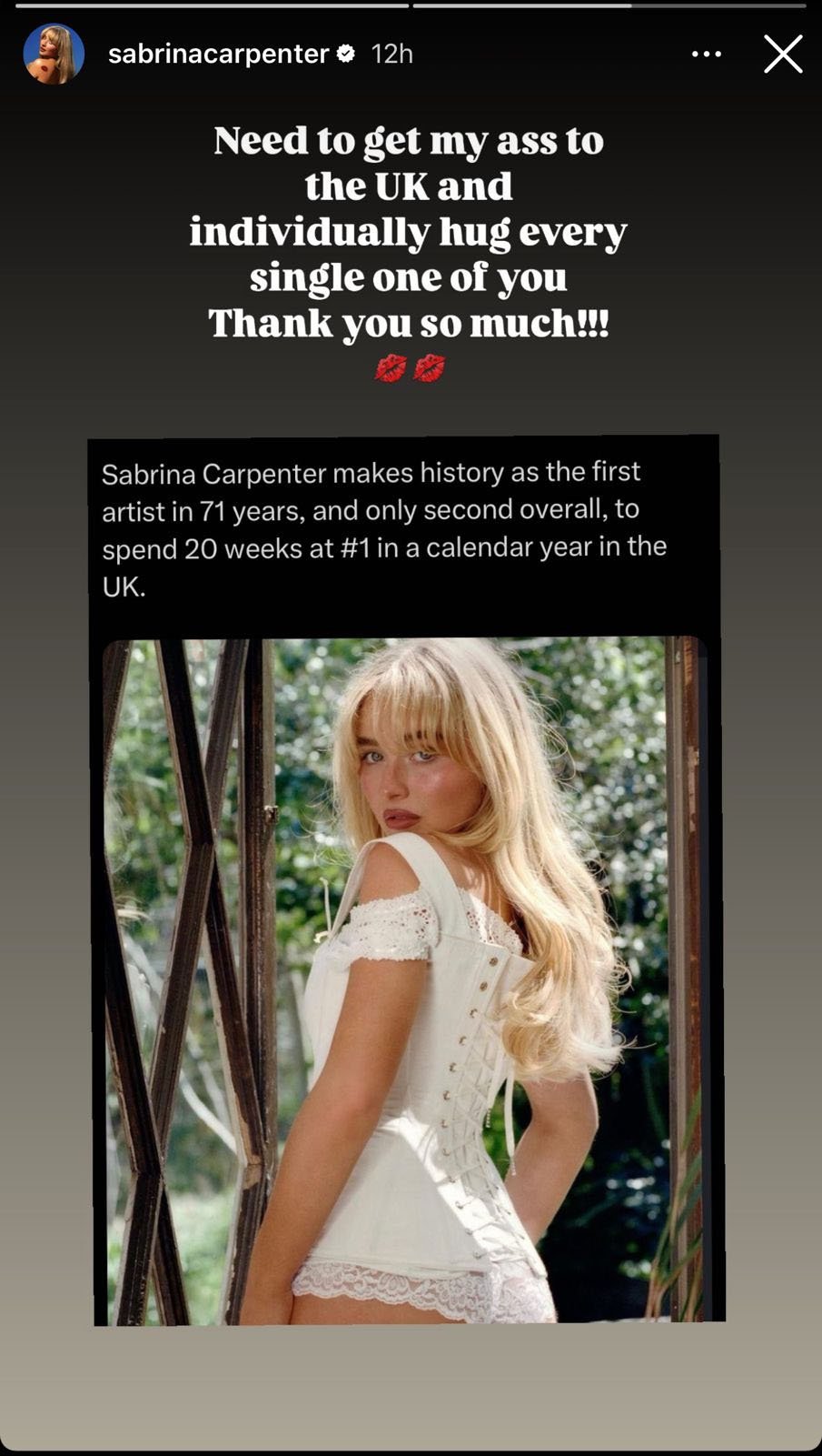 Sabrina Carpenter’s Taste makes another historical record in UK