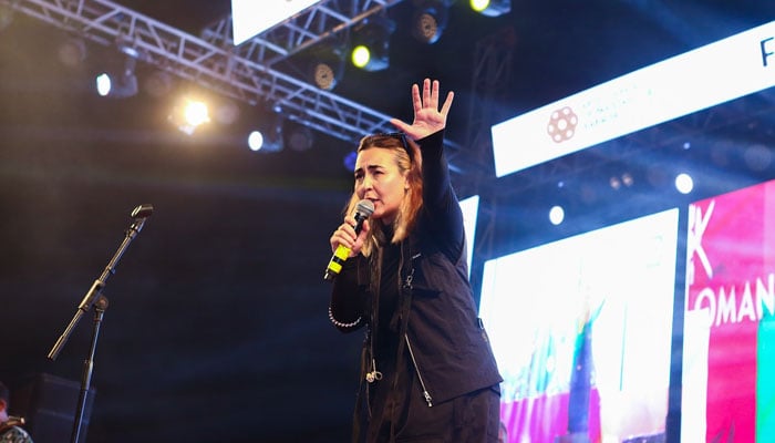 Singer Natasha Baig performs during the World Culture Festival at Arts Council of Pakistan Karachi on October 19, 2024. — Facebook/Arts Council of Pakistan Karachi