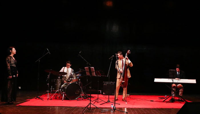 South Korean group Good Fellis perform at Arts Council of Pakistan in Karachi on October 19, 2024. — ACP