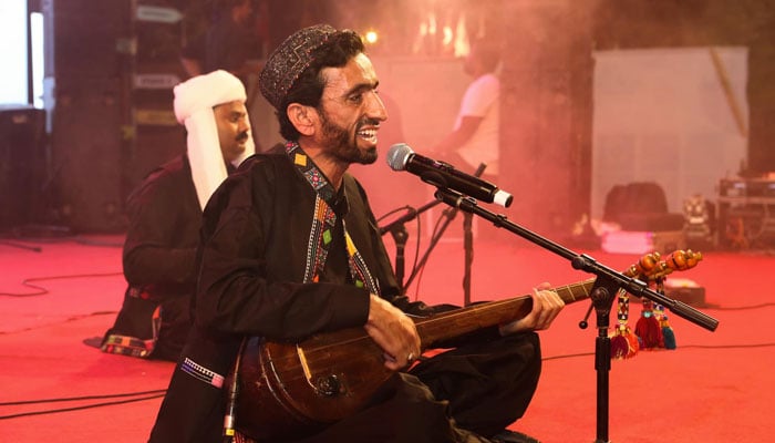 Folk singer Wahab Bugti performs during the World Culture Festival at Arts Council of Pakistan Karachi on October 19, 2024. — Facebook/Arts Council of Pakistan Karachi