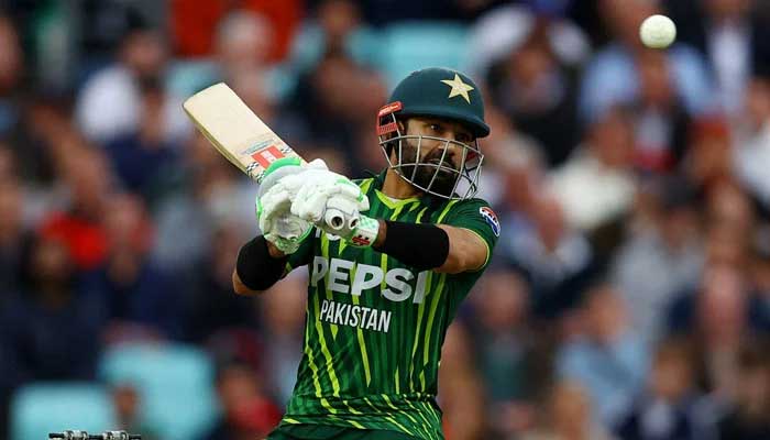 Pakistans Mohammad Rizwan in action during fourth T20 International against England at The Oval, in London, Britain on May 30, 2024. — Reuters