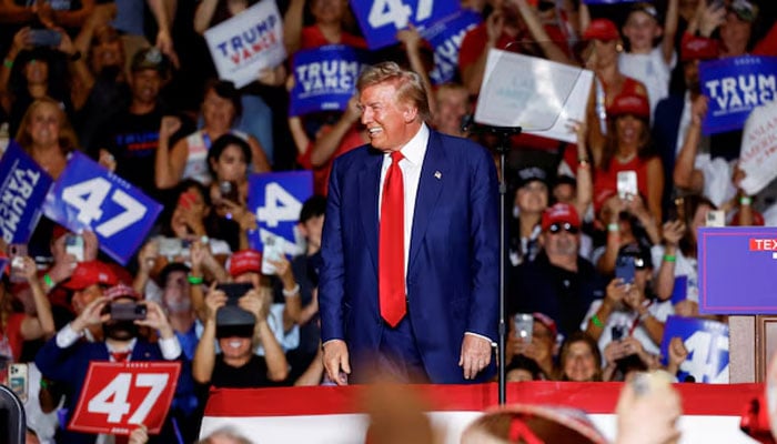 Republican presidential nominee and former US president Donald Trump reacts at a rally in Las Vegas, Nevada, US September 13, 2024 — Reuters.