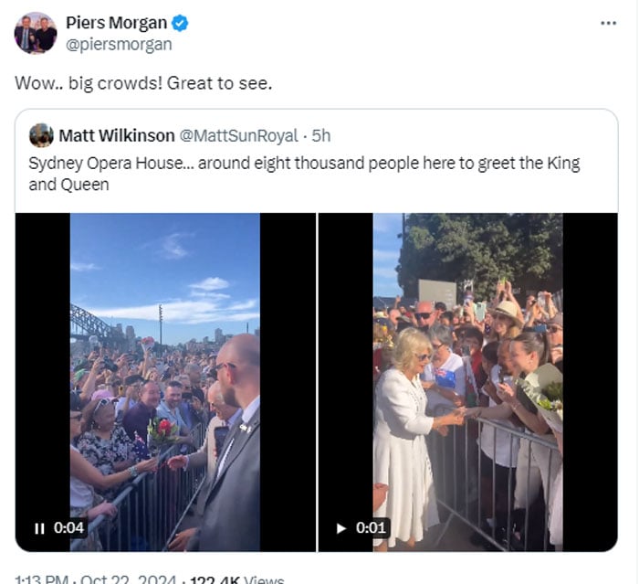 Piers Morgan finally breaks silence on King Charles Australia tour