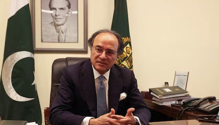 Pakistan Finance Minister Muhammad Aurangzeb speaks during an interview at his office in Islamabad on July 19, 2024. — Reuters