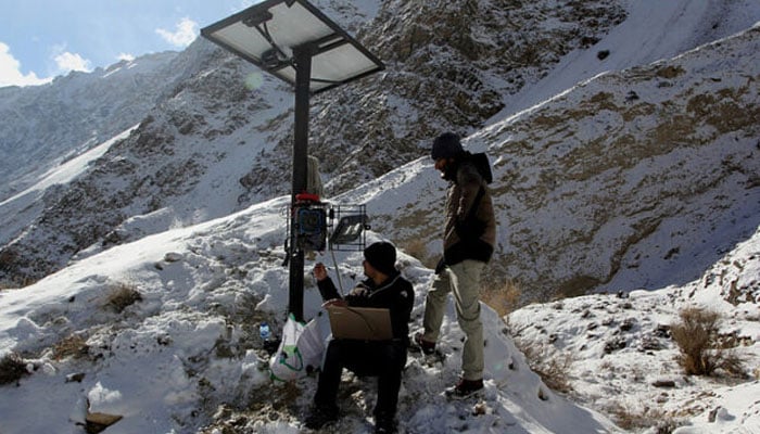 The AI-based cameras being installed in Gilgit Baltistan , Pakistan. — APP/File