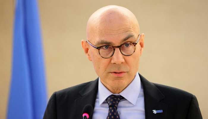 Volker Turk, United Nations High Commissioner for Human Rights, attends the Human Rights Council at the United Nations in Geneva, Switzerland February 27, 2023. — Reuters