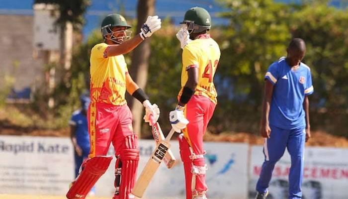 Zimbabwe’s batters clap their hands during a match. — X/ICC/File