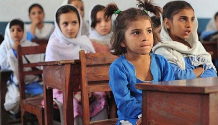 An undated image showing school children sitting in a classroom. — Geo.tv/File