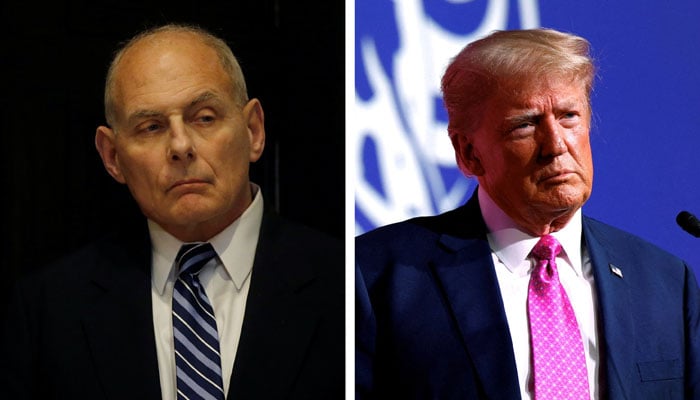 Former White House chief of staff John Kelly (left) and ex-US president Donald Trump (right) — Reuters/File