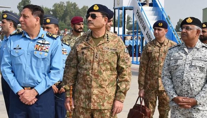 Chief of Army Staff (COAS) General Syed Asim Munir visits Pakistan Air Force air base for Indus Sheild-2024 in Rawalpindi on October 24, 2024. — ISPR