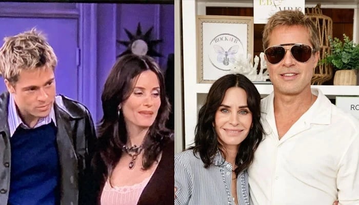 Photo: Brad Pitt, Courtney Cox growing ties after Jennifer Aniston divorce: Source