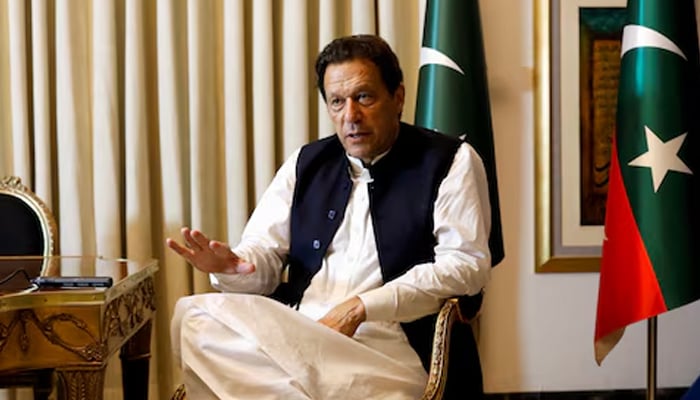 Former Pakistani Prime Minister Imran Khan speaks with Reuters during an interview, in Lahore, Pakistan on March 17, 2023. — Reuters