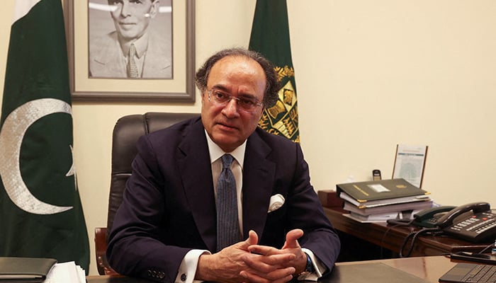 Pakistan Finance Minister Muhammad Aurangzeb speaks during an interview with Reuters at his office in Islamabad, Pakistan July 19, 2024. —  Reuters