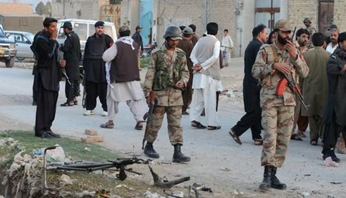 This file photo shows Pakistan Army and Frontier Constabulary personnel. — APP