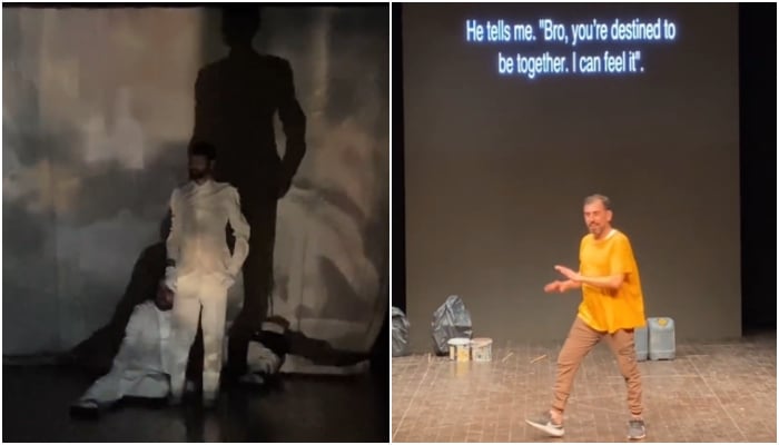 Screengrabs show performances of Body Revolution (right) and “And Here I Am” on the 30th day of World Culture Festival 2024 in Karachi on October 25, 2024. — Instagram/@acpkhioffcial