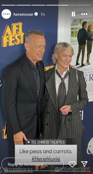 Tom Hanks, Robin Wright reunite for Here premiere after 30 years