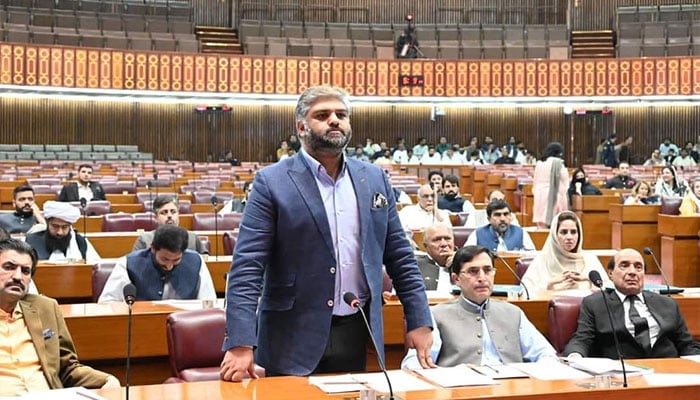 PTI MNA Zain Qureshi during a National Assembly session in this undated photo. — Facebook/@ZainQureshiOfficial