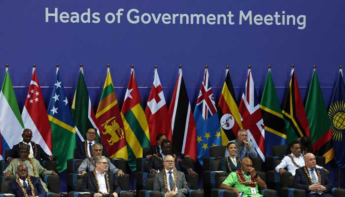 Leaders attend the opening ceremony of the Commonwealth Heads of Government Meeting (CHOGM) in Apia, Samoa, on October 25, 2024. – AFP