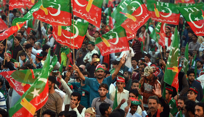 PTI supporters during a protest. — Reuters/File