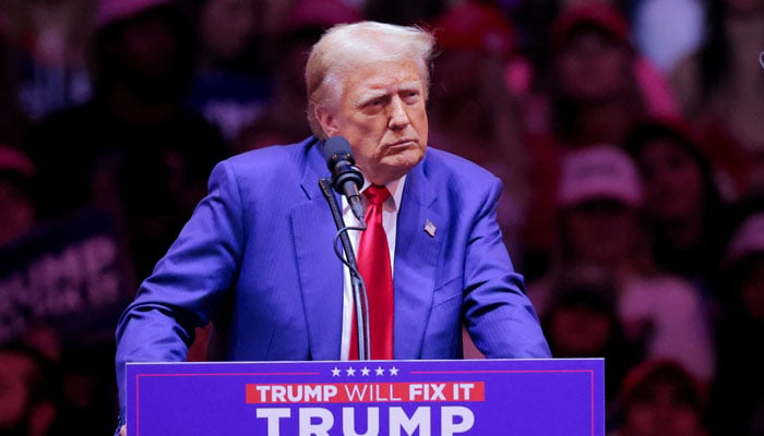 Republican presidential nominee and former US president Donald Trump speaks during a rally at Madison Square Garden, in New York, US, October 27, 2024. — Reuters