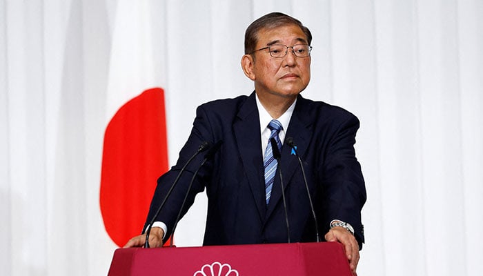 Japanese Prime Minister and leader of the ruling Liberal Democratic Party Shigeru Ishiba is seen speaking during a news conference the day after Japan's lower house of parliament elections, at the party's headquarters in Tokyo, Japan on October 28, 2024. — Reuters