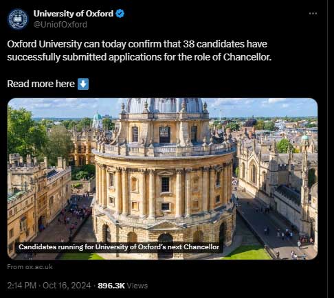 Fact-check: Fabricated post claims Oxford disqualified Imran Khan from Chancellor race due to support for Palestine