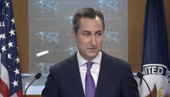 US State Department Spokesperson Matthew Miller addressing a press briefing in Washington on October 28, 2024. —Screengrab/ YouTube/ @StateDept