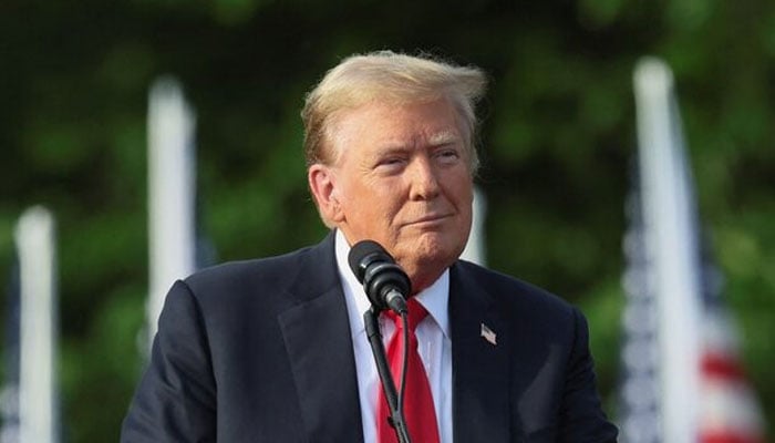 Former US President and Republican presidential candidate Donald Trump holds a campaign rally at Crotona Park in the Bronx borough of New York City, US, May 23, 2024.— Reuters