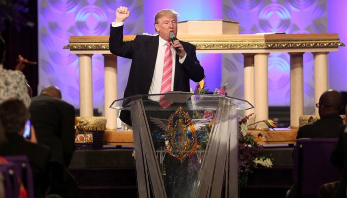 Donald Trump attends a church service in Detroit, Michigan.—Reuters/File