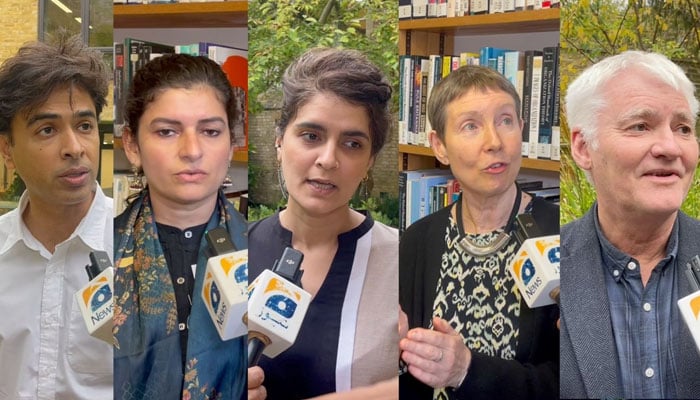 (From left to right) Shehzad Roy, Aliya Khalid, Salma Alam, Dr Ann Childs and Dr Ian Thompson speak to Geo News at the University of Oxford. — author