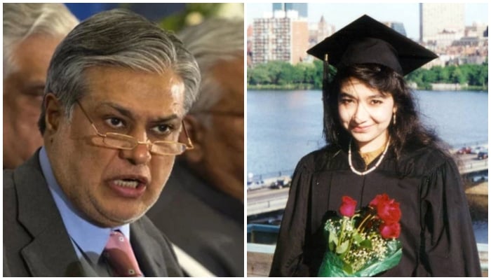 Deputy Prime Minister and Foreign Minister Ishaq Dar (left) and incarcerated Pakistani doctor Aafia Siddiqui. — APP/Facebook/Free Aafia Siddiqui