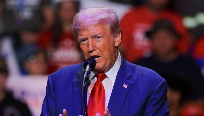 Republican presidential candidate and former US President Donald Trump holds a campaign rally in Indiana, Pennsylvania, US on September 23, 2024. – Reuters