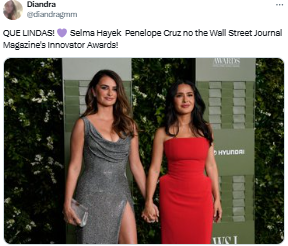 Salma Hayek, Penélope Cruz appear loving at WSJ. Magazines Annual Awards